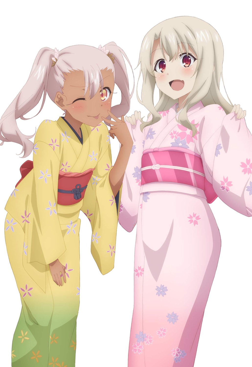 Fate Kaleid Liner Prisma Illya Fate Stay Night Chloe Von Einzbern Illyasviel Von Einzbern Yukata